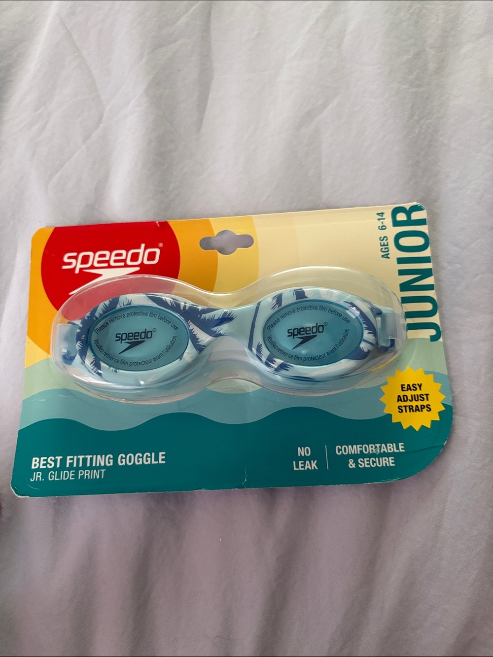 Speedo Junior Swim Goggles - Blue & White Frame